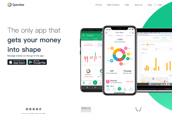 Spendee website preview
